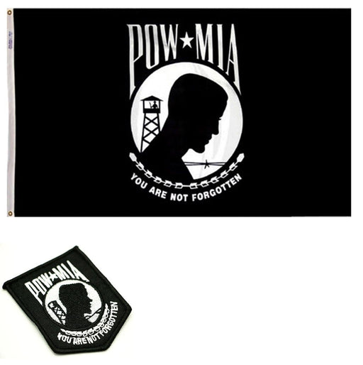 POW MIA Emblem Mint, POW MIA Flag - USA POW MIA Patch Embroidery Design - Christmas Gift Set Included Each Package - Patch is Iron On or Sew On - Military Veterans - Army - Navy - Air Force - Marines - USA Trading Depot, LLC