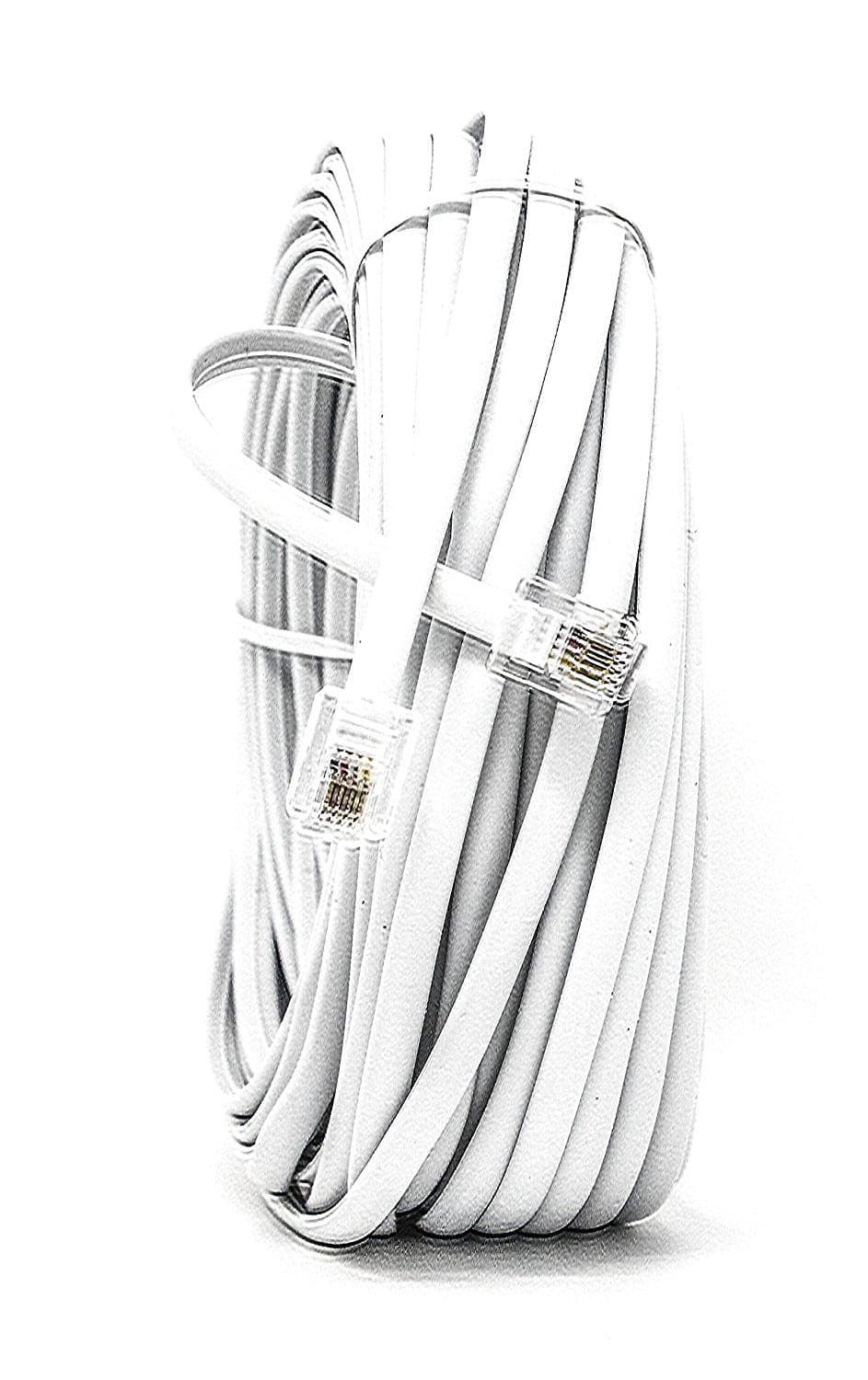 White 50 FT. Phone Telephone Extension Cord Cable Line Wire - iSoHo Phone Accessories - USA Trading Depot, LLC