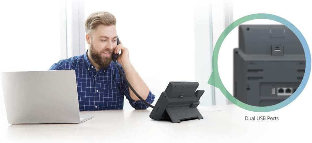 Yealink Smart Office Phone Solution [BUNDLE] | T48U IP Phone, 16 Lines. 7-Inch Color Touch Screen Display. Dual USB 2.0, Dual-Port Gigabit Ethernet, 802.3af PoE, [Power Supply Included] (SIP-T48U) - USA Trading Depot, LLC