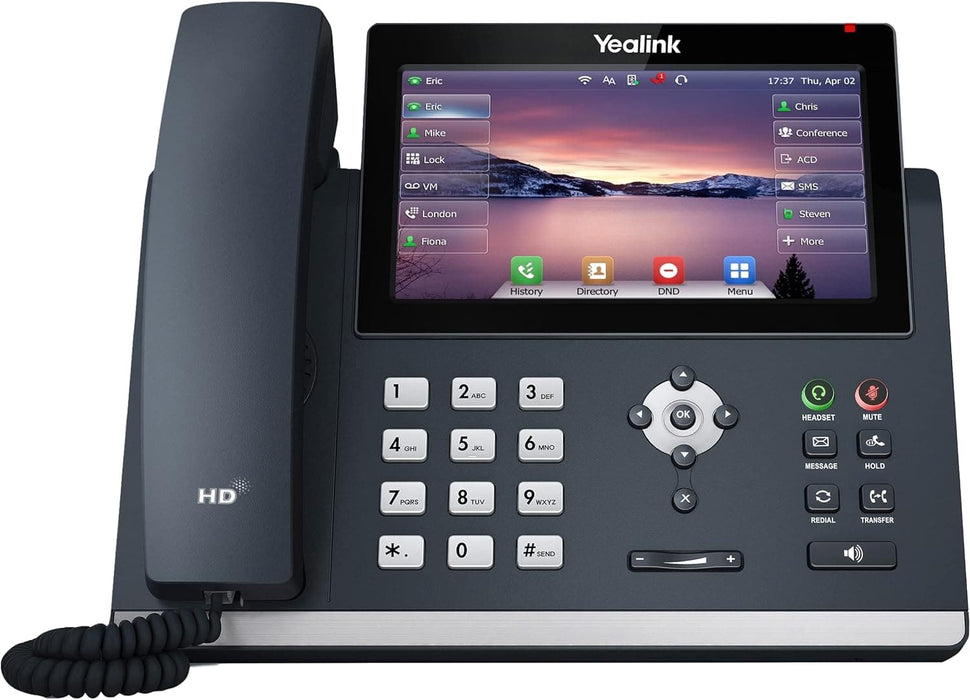 Yealink Smart Office Phone Solution [BUNDLE] | T48U IP Phone, 16 Lines. 7-Inch Color Touch Screen Display. Dual USB 2.0, Dual-Port Gigabit Ethernet, 802.3af PoE, [Power Supply Included] (SIP-T48U) - USA Trading Depot, LLC