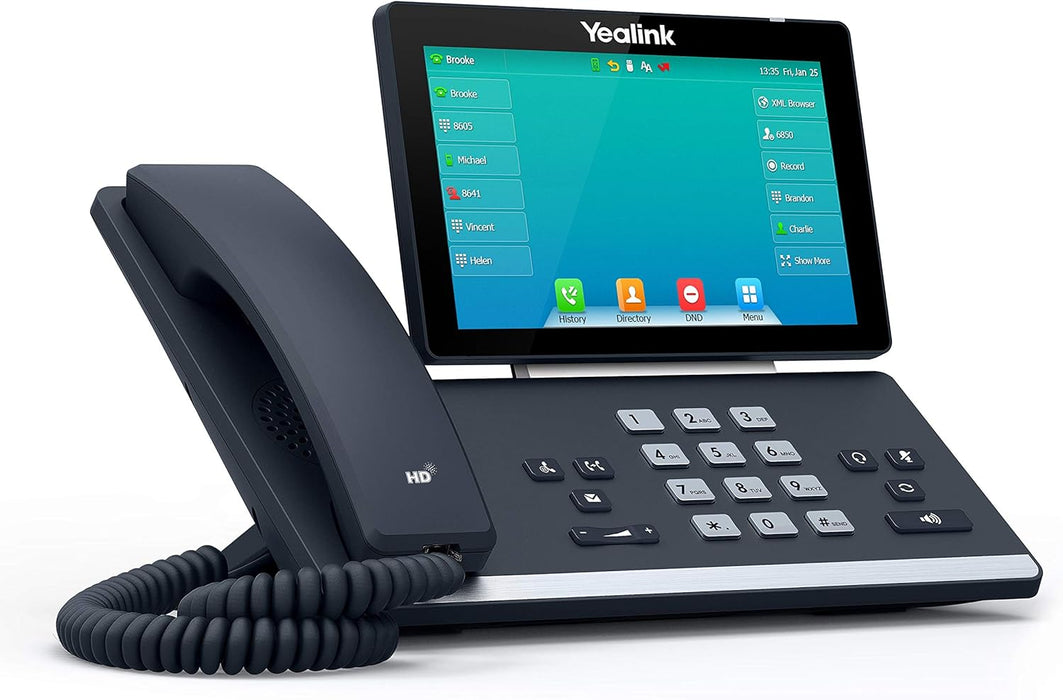 Yealink T57W IP Phone, 16 VoIP Accounts. 7-Inch Adjustable Color Touch Screen. USB 2.0, 802.11ac Wi-Fi, Dual-Port Gigabit Ethernet, 802.3af PoE, Power Adapter Not Included (SIP-T57W) - USA Trading Depot, LLC