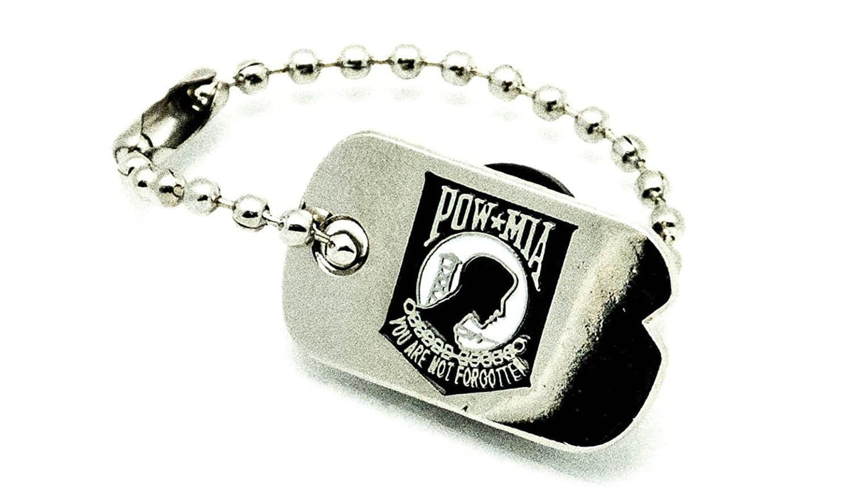 POW-MIA Mini Dog Tag Close Up